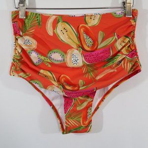 Sporlike High Waist Tropical Fruit Swimsuit Bottom Size S